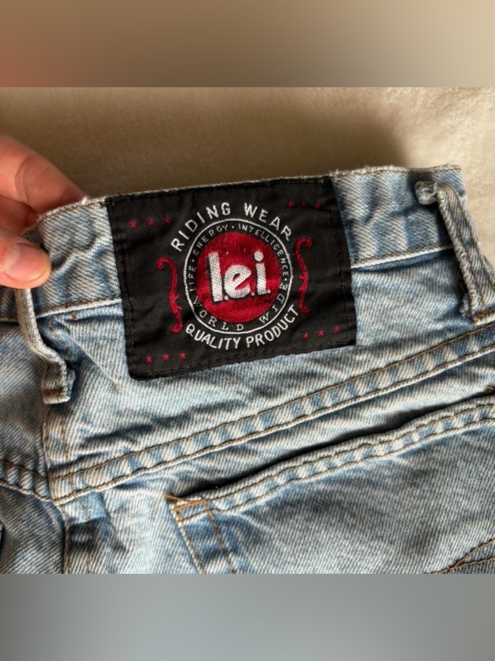 lei Light Blue Denim Jeans with Black and Red Label